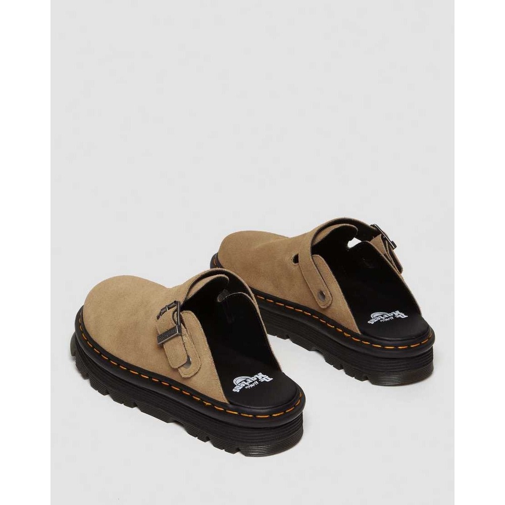 NEW Dr. Martens Zebzag Suede Slingback Platform Mules Tan Clogs Women's 7‎ - Picture 3 of 16